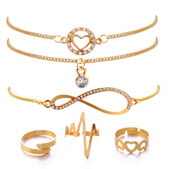 🌸4/$25🌸 New Infinity Bracelet and Ring Set - Picture 3 of 3